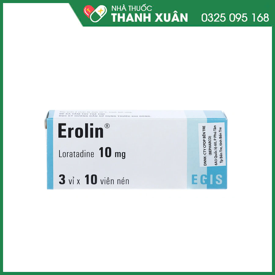 Erolin 10mg thuốc điều trị viêm mũi dị ứng, mày đay